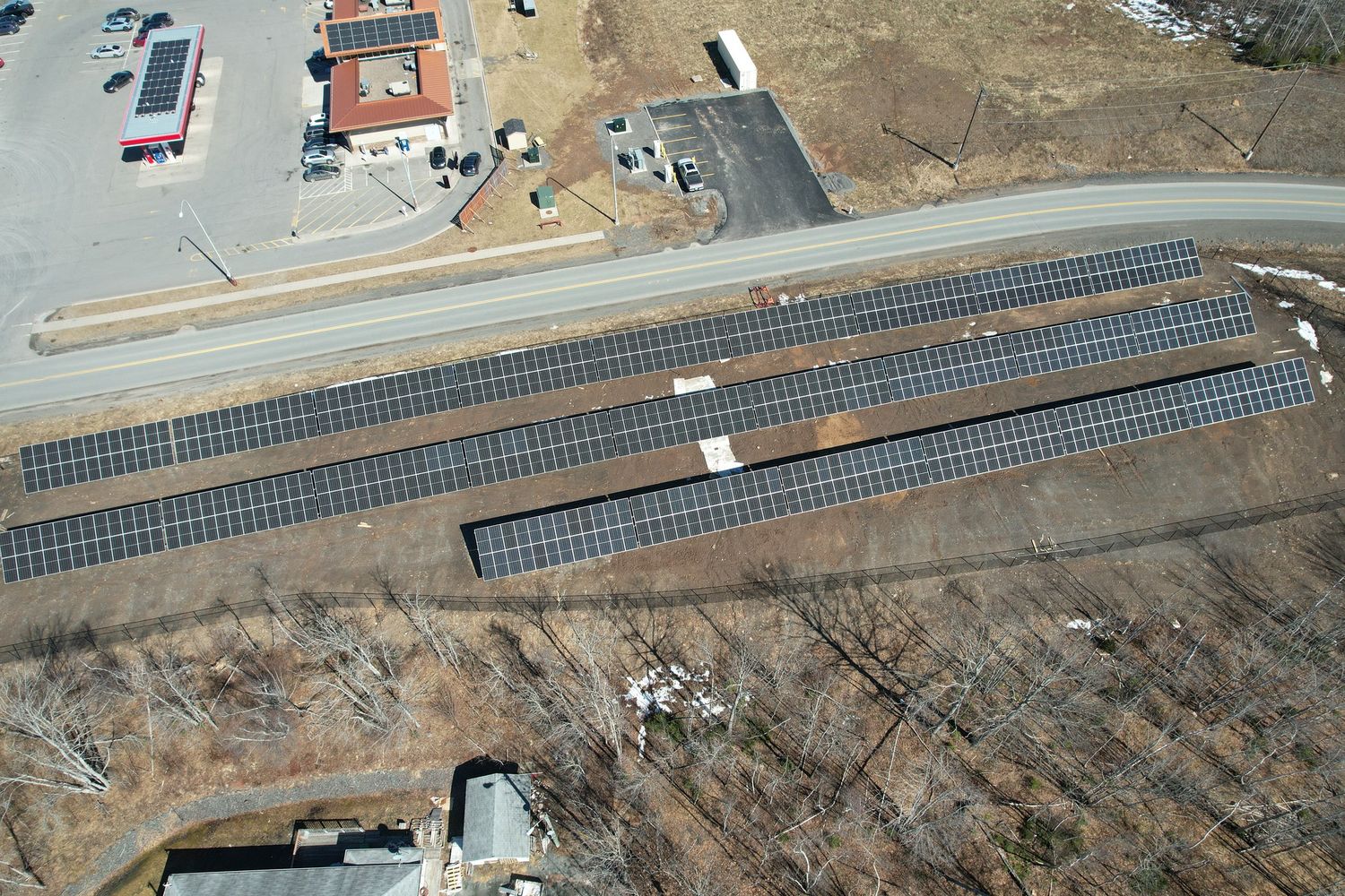 Aerial view of the Glooscap Landing solar arrays
